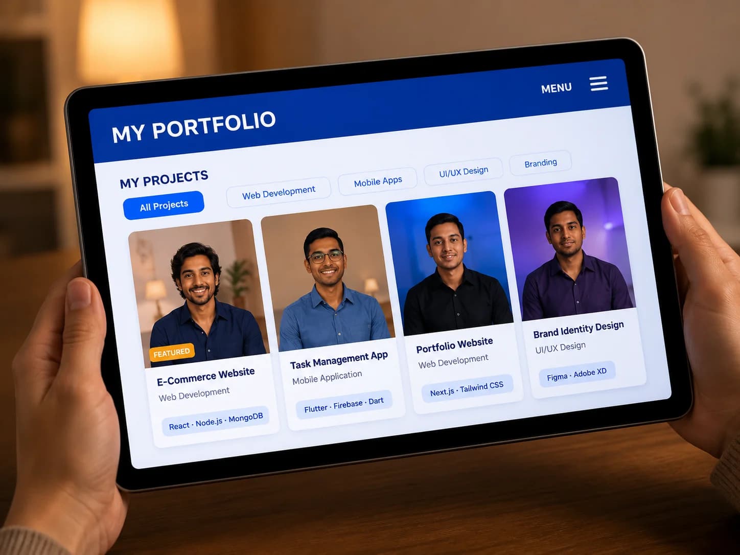A learner's digital portfolio on screen